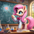 Size: 1024x1024 | Tagged: safe, ai generated, automatically imported, derpibooru import, generator:bing image creator, prompter:voyaka, fluttershy, pegasus, pony, g4, atomic bomb, clothes, cute, female, nuclear weapon, science, shyabetes, solo, university, weapon