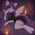 Size: 1024x1024 | Tagged: safe, ai generated, prompter:teaspoon, inky rose, pegasus, anthro, unguligrade anthro, g4, bed, candle, clothes, dress, female, lidded eyes, looking at you, lying down, lying on bed, on bed, smiling, solo, spread wings, wings