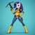 Size: 1024x1024 | Tagged: safe, ai generated, automatically imported, derpibooru import, generator:google imagen 3.0, prompter:zerowinger, rarity, unicorn, anthro, plantigrade anthro, series:g.i. pony: a real equestrian hero, g4, bodysuit, breasts, clothes, cosplay, costume, crossbow, cutie mark on clothes, eyeshadow, female, g.i. joe, gradient background, hand on hip, horn, leotard, makeup, scarlett, smiling, solo, weapon