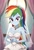 Size: 1401x2048 | Tagged: safe, ai generated, prompter:bartp98, rainbow dash, equestria girls, g4, bedroom eyes, big breasts, breasts, bride, cleavage, clothes, dress, female, grin, indoors, jewelry, lidded eyes, looking at you, marriage, necklace, pov, smiling, solo, sunlight, tiara, wedding, wedding dress