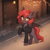 Size: 2048x2048 | Tagged: safe, prompter:meetsouder, oc, oc only, oc:scarlet rose, bat pony, pony, fallout equestria, fallout equestria: tales of transylvania, female, red mane, solo