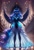 Size: 1200x1754 | Tagged: safe, ai generated, prompter:mudgeo, princess luna, alicorn, anthro, g4, clothes, dress, female, looking at you, open mouth, open smile, showgirl skirt, smiling, solo, spread wings, wings