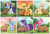 Size: 3166x2126 | Tagged: safe, ai assisted, ai generated, prompter:saltyvity, applejack, fluttershy, pinkie pie, rainbow dash, rarity, twilight sparkle, alicorn, earth pony, pegasus, pony, unicorn, g4, capybara, flower, forest, happy, hat, horn, mane six, sky, smiling