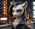 Size: 1224x1024 | Tagged: safe, ai generated, generator:pony realism 2.2, prompter:meta_void, oc, oc only, cyborg, cyborg pony, pony, unicorn, chest fluff, cigarette, city, cityscape, clothes, cybernetic implants, cyberpunk, dog tags, female, horn, jacket, leather jacket, looking at you, mare, neon lights, neon sign, photorealistic, portrait, realistic, realistic background, serious face, skyscraper, smoking, solo, solo female, solo focus, ultrarealistic