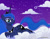 Size: 3456x2688 | Tagged: safe, ai composition, ai generated, generator:stable diffusion, prompter:kimberlite, princess luna, alicorn, pony, g4, clothes, cloud, cute, female, legwear, looking at you, mare, moon, nature, night, outdoors, solo, tail, thigh highs