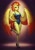 Size: 896x1280 | Tagged: safe, ai generated, generator:google imagen 3.0, prompter:zerowinger, spitfire, pegasus, anthro, plantigrade anthro, g4, blue leotard, breasts, clothes, colored wingtips, eyeshadow, female, gradient background, hand on hip, high heels, leotard, lipstick, makeup, pinup, pose, raised leg, shoes, smiling, solo, wrong cutie mark